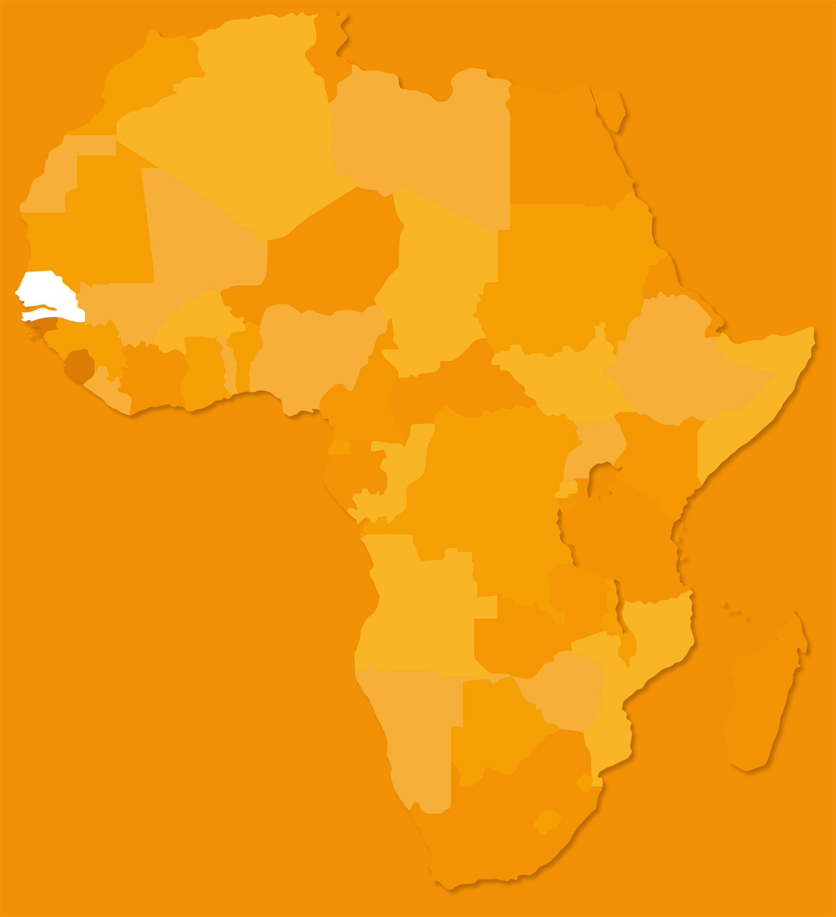 Carte Afrique Sénégal